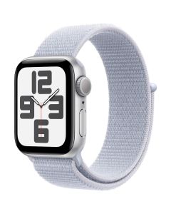 Apple Watch Se Gps 44mm Silver Aluminium Case With Blue Cloud Sport Loop