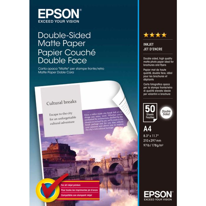 Epson C13s041569 A4 Double-sided Matte Tulostuspaperi