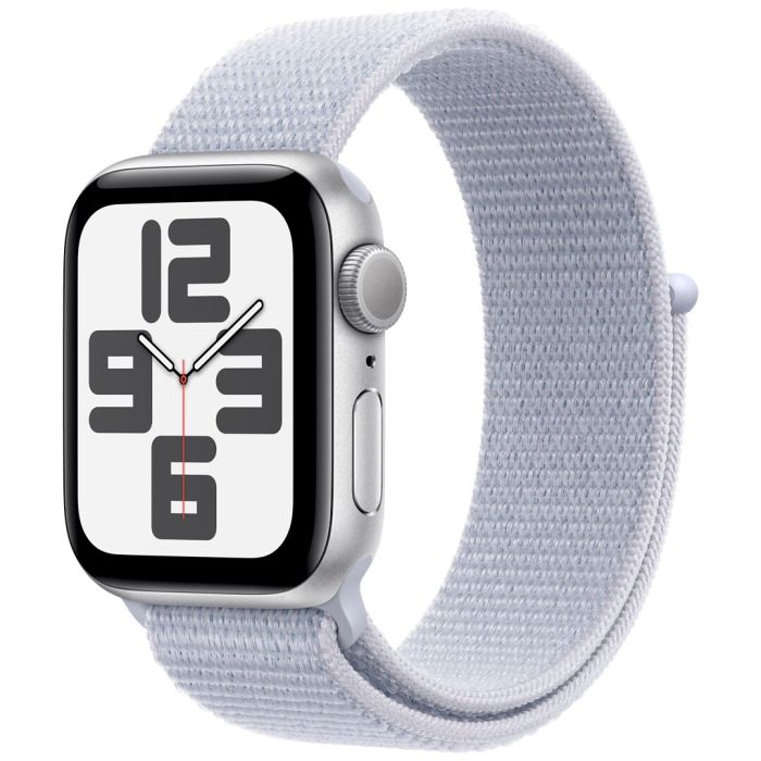 Apple Watch Se Gps 44mm Silver Aluminium Case With Blue Cloud Sport Loop