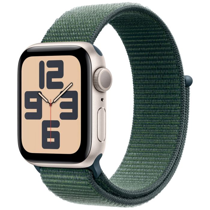 Apple Watch Se Gps 44mm Starlight Aluminium Case With Lake Green Sport Loop