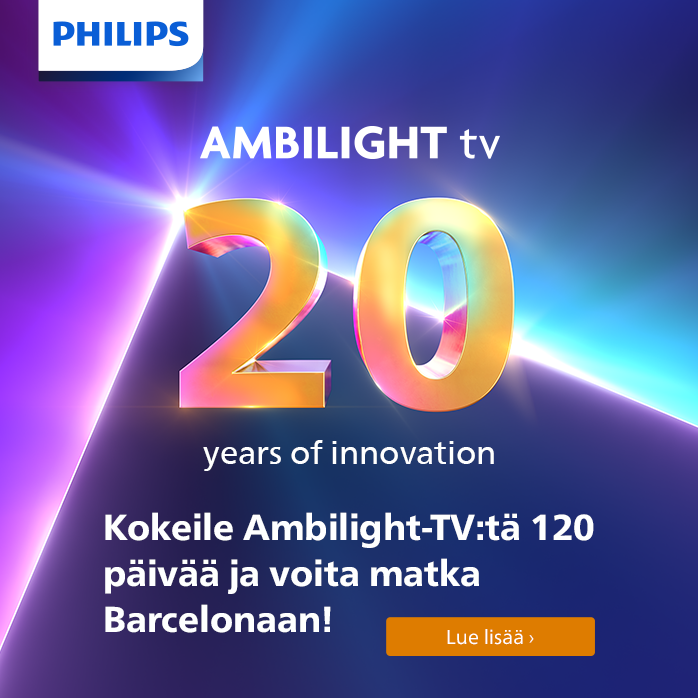 Osta Philips Ambilight tv ja voit voittaa matkan Barcelonaan! Lisätietoja tuotesivuilla.