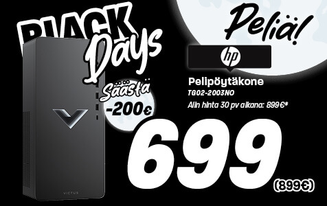 HP pelipöytäkone Black Days hintaan!