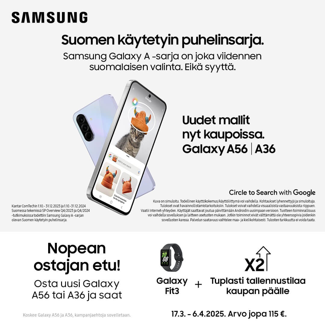 Nopean ostajan etu! Tuplasti tallennustilaa sekä Galaxy Fit3 kaupan päälle!