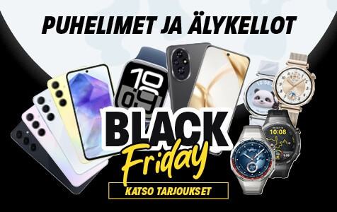 Puhelimet ja älykellot nyt Black Friday hintaan!