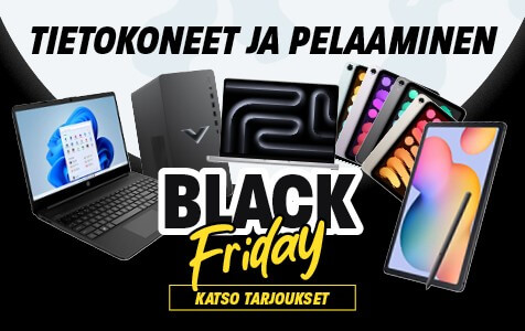 Tietokoneet ja pelituotteet nyt Black Friday hintaan!