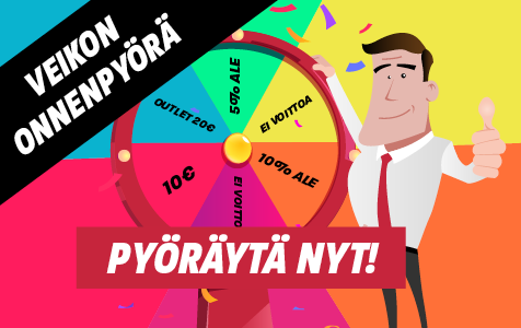 Tervetuloa kokeilemaan onneasi Veikon Onnenpyörässä! Onnenpyörä on käytössä 9.12. - 31.12!