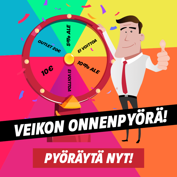 Tervetuloa kokeilemaan onneasi Veikon Onnenpyörässä!