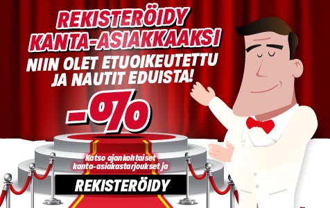 Rekisteröidy kanta-asiakkaaksi, niin olet etuoikeutettu ja nautit eduista! Klikkaa ja katso ajankohtaiset kanta-asiakastarjoukset.